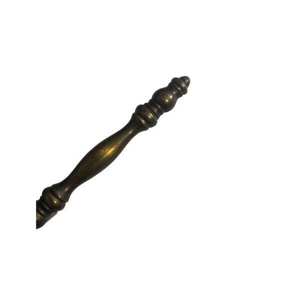 Set of 2 Vintage Solid Brass Cabinet Handle Drawer Pull Hardware - Picture 2 of 4